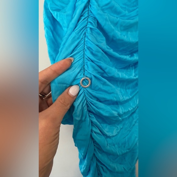 HANNE BLOCH BRIGH BLUE SMOCK RUSHED MISI DRESS SIZE MEDIUM 1751 - Picture 8 of 12